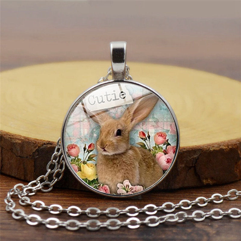 Wholesale Alloy Easter Bunny Necklace